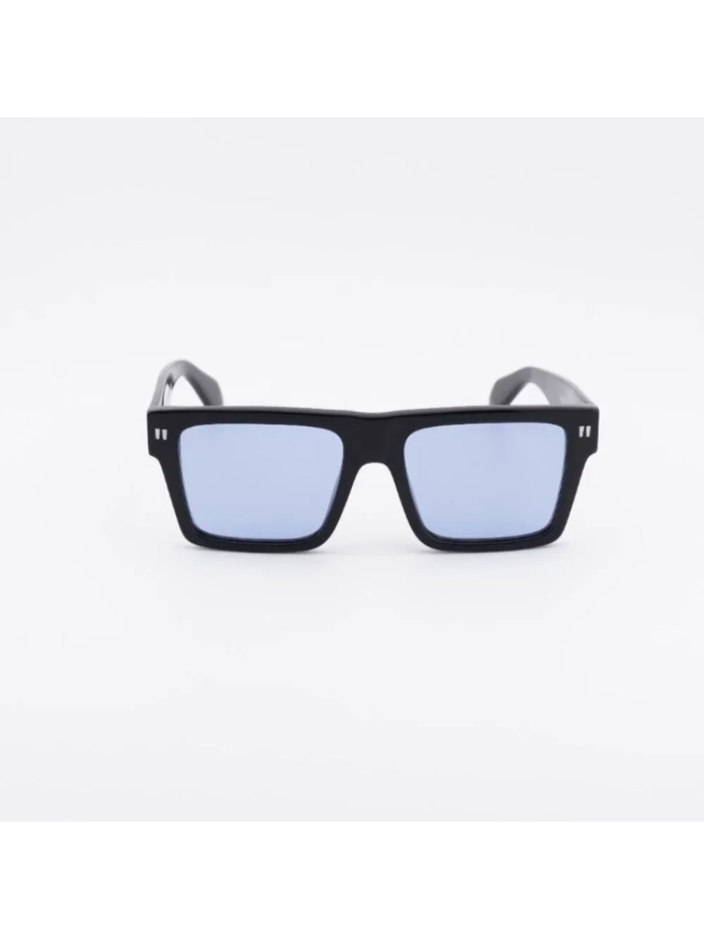 Off-White OERI109 LAWTON 1040 Sunglasses Shiny Black Square Frame, Blue Lenses
